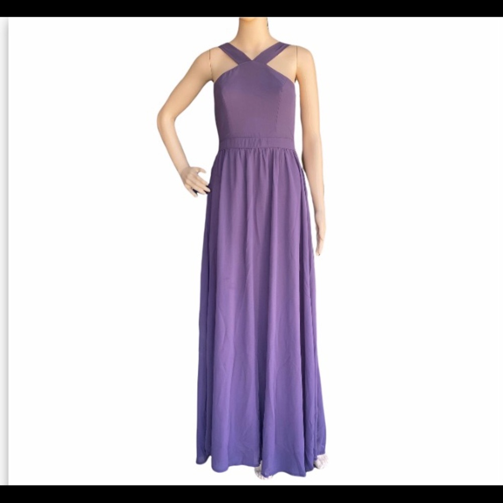 Lulu's Purple Maxi Dress V-Neck Banded Waist